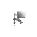 Equip monitor/laptop konzol - 650119 (13"-32", 2 monitor, dönthető, forgatható, állítható magasság, max.: 2x8kg, fekete)