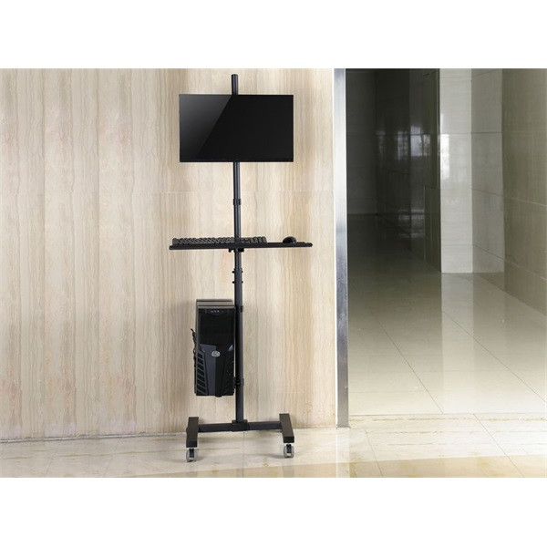 Equip munkaállomás állvány - 650171 (17"-32", 1 monitor, dönthető, forgatható, gurulós, max.: 8kg, fekete)