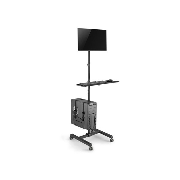 Equip munkaállomás állvány - 650171 (17"-32", 1 monitor, dönthető, forgatható, gurulós, max.: 8kg, fekete)