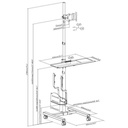 Equip munkaállomás állvány - 650171 (17"-32", 1 monitor, dönthető, forgatható, gurulós, max.: 8kg, fekete)