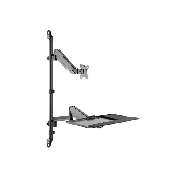 Equip munkaállomás fali konzol - 650170 (17"-32", 1 monitor, dönthető, forgatható, max.: 8kg, fekete)