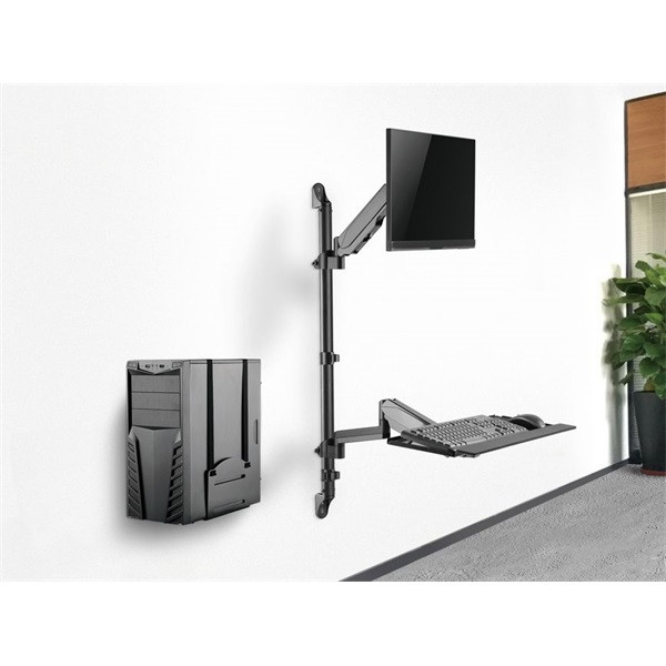 Equip munkaállomás fali konzol - 650170 (17"-32", 1 monitor, dönthető, forgatható, max.: 8kg, fekete)