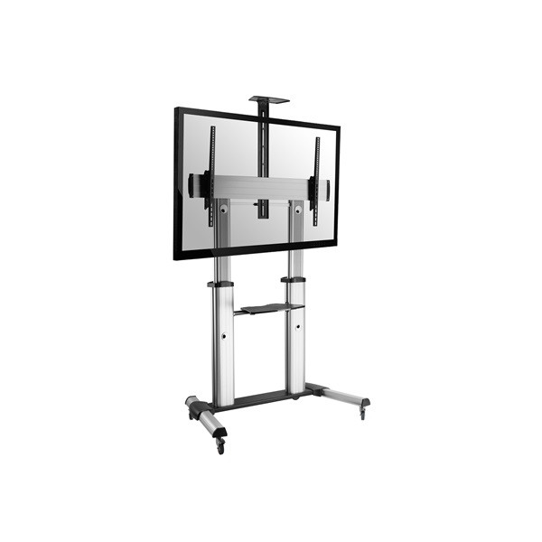 Equip tv állvány - 650605 (60"-100" álló, dönthető, állítható magasság, gurulós, max.:100kg, fekete/ezüst)