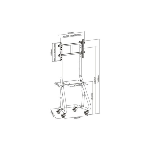 Equip tv állvány - 650608 (37"-80" álló, gurulós, max.:80kg, fekete)