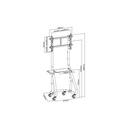 Equip tv állvány - 650608 (37"-80" álló, gurulós, max.:80kg, fekete)