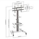 Equip tv állvány - 650630 (37"-86" álló, gurulós, forgatható 90°, dönthető, max.:50kg, fekete)