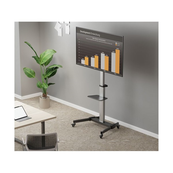 Equip tv állvány - 650630 (37"-86" álló, gurulós, forgatható 90°, dönthető, max.:50kg, fekete)