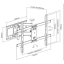 Equip tv fali konzol - 650335 (37"-80", max.: 60kg, dönthető, forgatható, fekete)
