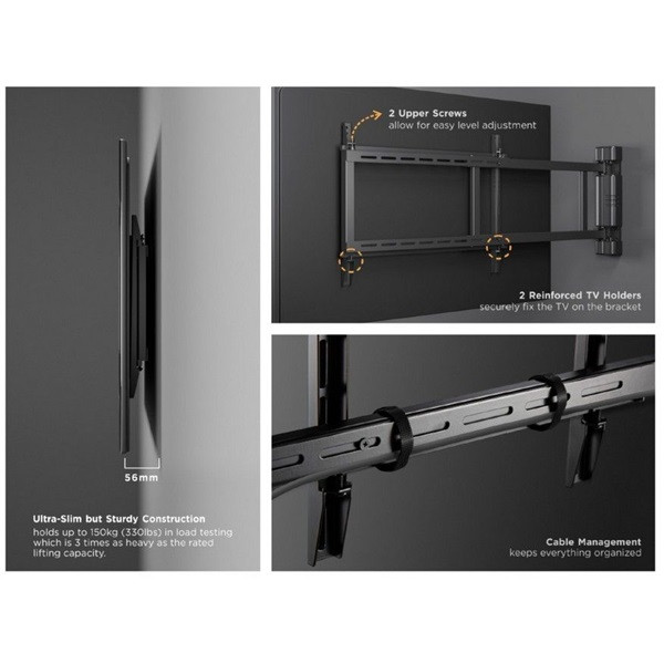 Equip tv fali konzol - 650336 (32"-75", motoros, max.: 50kg, fekete)