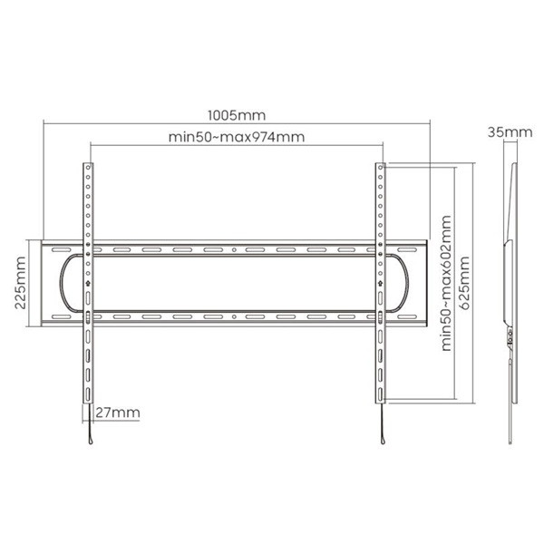Equip tv fali konzol - 650338 (60"-120", max.: 120kg, fekete)