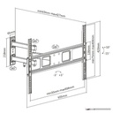 Equip tv fali konzol - 650342 (37"-70", max.: 35kg, dönthető, forgatható, fekete)