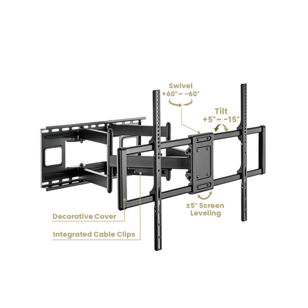Equip tv fali konzol - 650343 (60"-120", max.: 120kg, dönthető, forgatható, fekete)