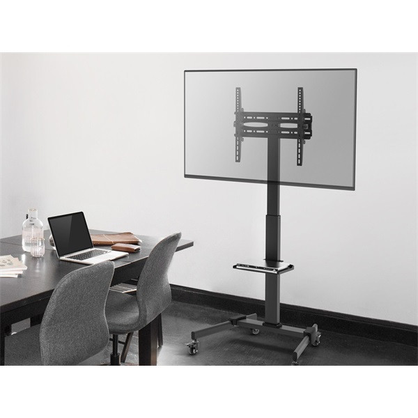 Equip tv/monitor állvány - 650607 (32"-55", dönthető, állítható magasság, gurulós, max.:35kg, fekete)