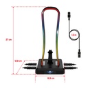 Spirit of gamer fejhallgató állvány - sentinel (4xusb2.0, kábelvezetés, csúszásmentes talp, 11 rgb preset)