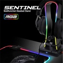 Spirit of gamer fejhallgató állvány - sentinel (4xusb2.0, kábelvezetés, csúszásmentes talp, 11 rgb preset)