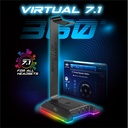 Spirit of gamer fejhallgató állvány - sentinel 7.1 (3,5mm jack + 2xusb2.0, kábelvezetés, 7.1 hangkártya, 1,8m kábel)
