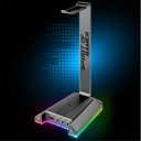Spirit of gamer fejhallgató állvány - sentinel 7.1 (3,5mm jack + 2xusb2.0, kábelvezetés, 7.1 hangkártya, 1,8m kábel)
