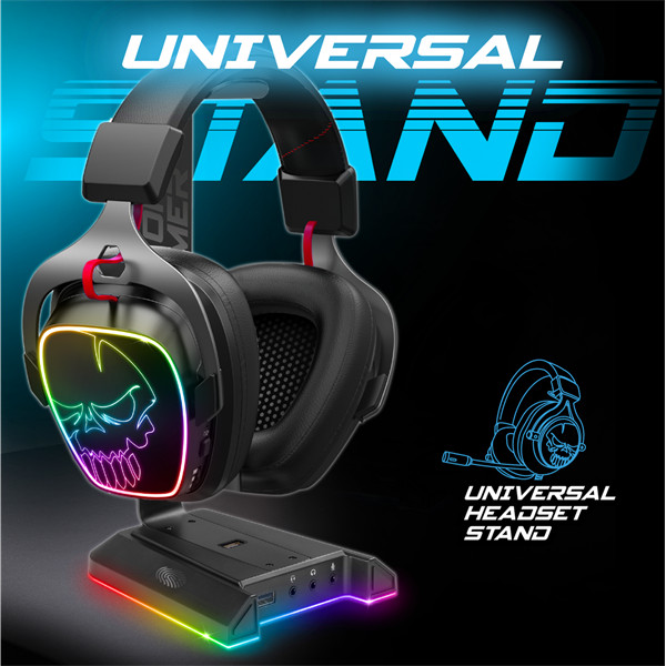 Spirit of gamer fejhallgató állvány - sentinel 7.1 (3,5mm jack + 2xusb2.0, kábelvezetés, 7.1 hangkártya, 1,8m kábel)