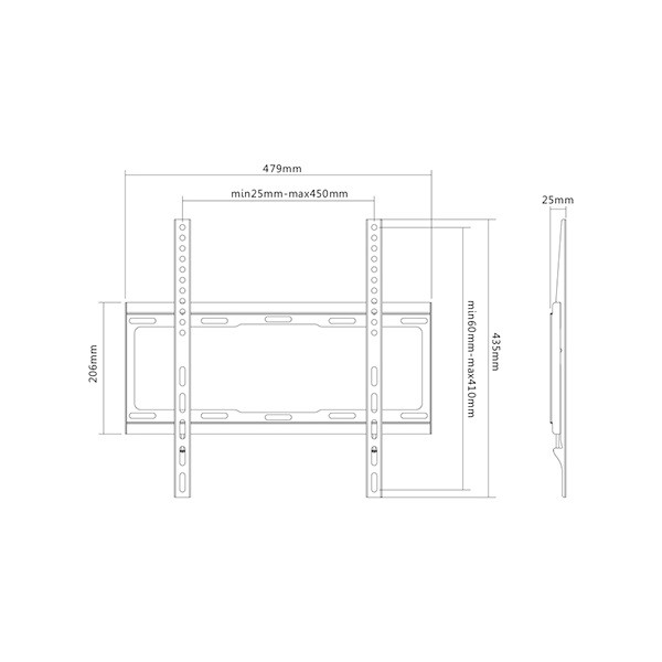 Sunne (32-55-ef) tv fali konzol 32-55", faltáv: 25mm