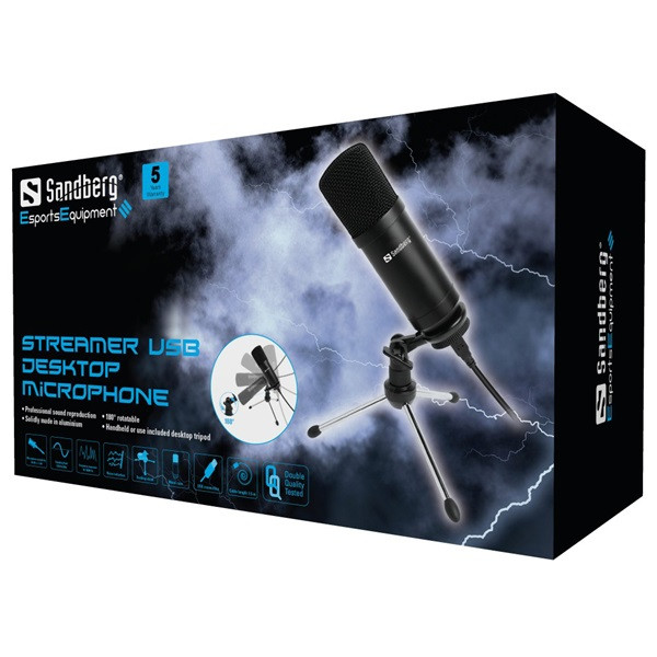 Sandberg mikrofon - streamer usb desk microphone