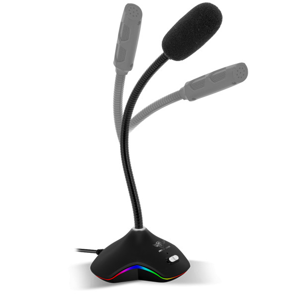 Spirit of gamer mikrofon - eko 300 (rgb. Usb csatlakozó, 150cm kábel, fekete)