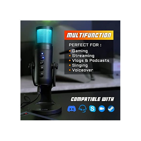 The g-lab mikrofon - k mic natrium (usb csatlakozó, fekete)