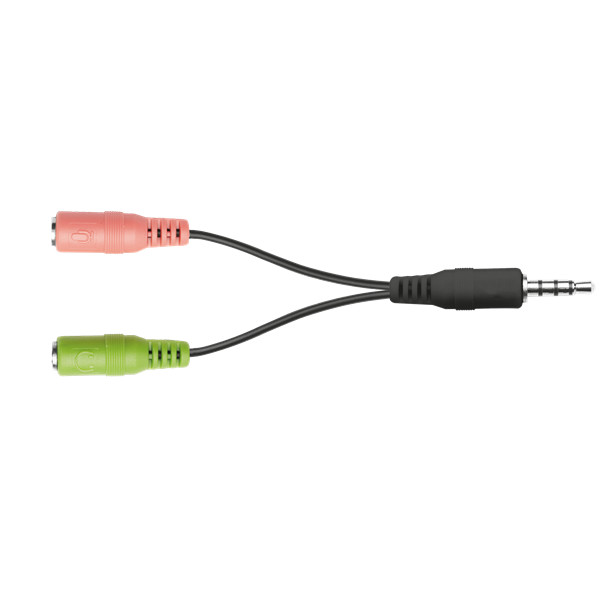 Trust mikrofon - primo desk (2x3.5mm jack csatlakozó; 180cm kábel; + trrs adapter; sötétszürke)