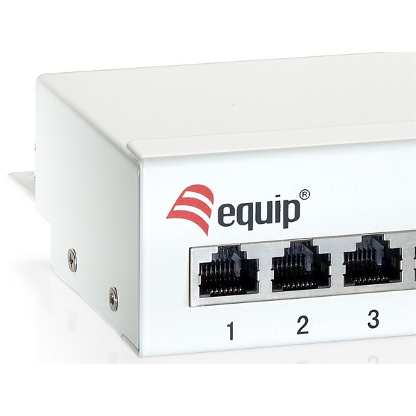 Equip asztali patch panel - 227362 (12 port, cat6, árnyékolt, szürke)
