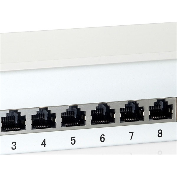 Equip asztali patch panel - 227362 (12 port, cat6, árnyékolt, szürke)