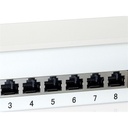 Equip asztali patch panel - 227362 (12 port, cat6, árnyékolt, szürke)