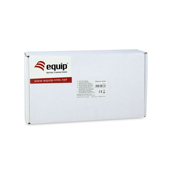 Equip asztali patch panel - 227362 (12 port, cat6, árnyékolt, szürke)