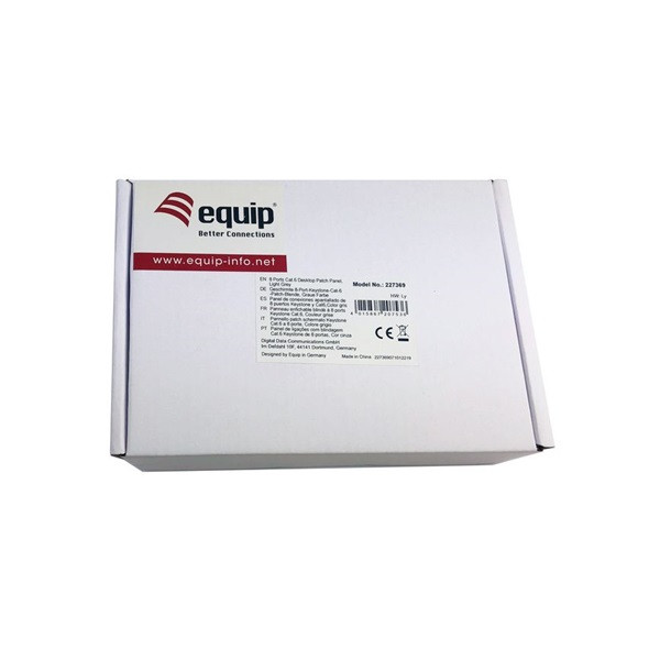 Equip asztali patch panel - 227369 (8 port, cat6, árnyékolt, szürke)
