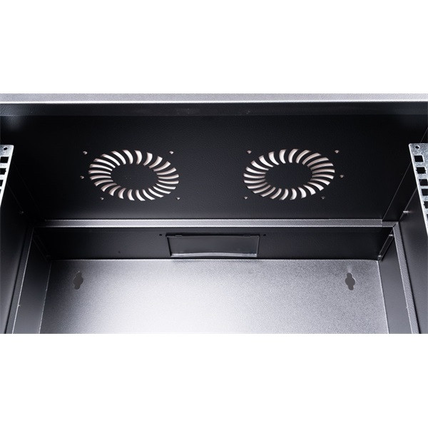 Equip fali rackszekrény - ewm-09-5440-b (19", 9u, 540x400mm, lapra szerelt, fekete)