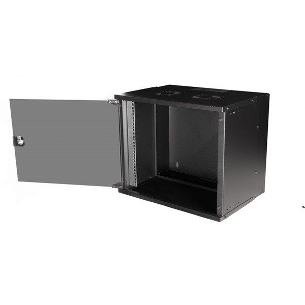 Equip fali rackszekrény - ewm-09-5440-b (19", 9u, 540x400mm, lapra szerelt, fekete)