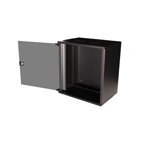 Equip fali rackszekrény - ewm-12-5440-b (19", 12u, 540x400mm, lapra szerelt, fekete)