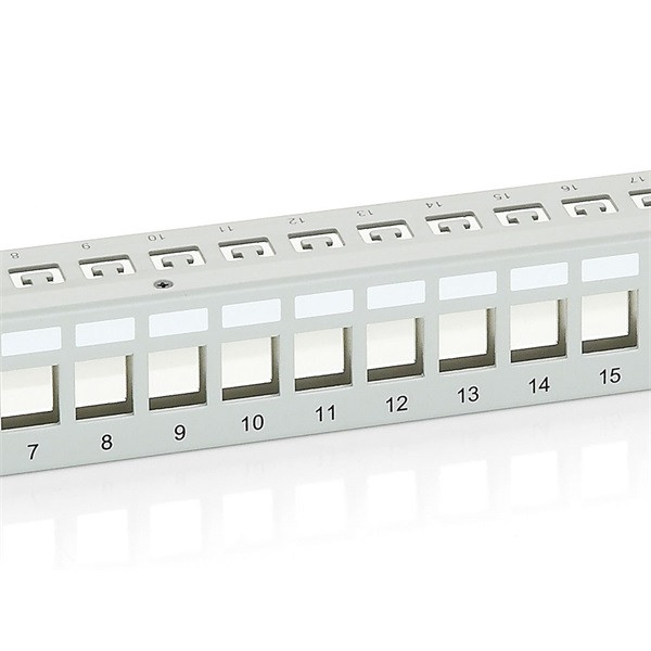 Equip keystone patch panel - 767124 (24 port, cat6, 1u, árnyékolt, szürke)