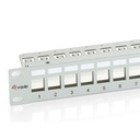 Equip keystone patch panel - 767124 (24 port, cat6, 1u, árnyékolt, szürke)