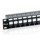 Equip keystone patch panel - 769124 (24 port, cat6, 1u, árnyékolatlan, fekete)