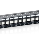 Equip keystone patch panel - 769124 (24 port, cat6, 1u, árnyékolatlan, fekete)