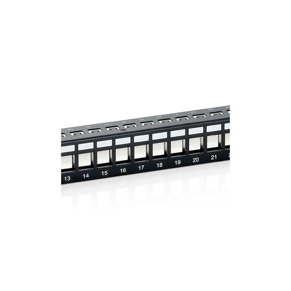 Equip keystone patch panel - 769124 (24 port, cat6, 1u, árnyékolt, fekete)
