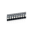 Equip keystone patch panel - 769124 (24 port, cat6, 1u, árnyékolt, fekete)