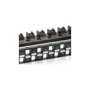 Equip keystone patch panel - 769225 (24 port, cat6a, 1u, árnyékolatlan, fekete)