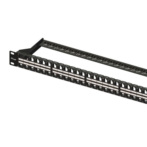 Equip keystone patch panel - 769248 (48 port, cat6, 1u, árnyékolatlan, fekete)