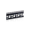 Equip keystone patch panel - 769324 (24 port, cat6a, 1u, árnyékolt, fekete)