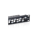 Equip keystone patch panel - 769324 (24 port, cat6a, 1u, árnyékolt, fekete)