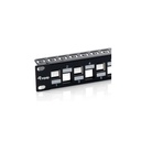 Equip keystone patch panel - 769324 (24 port, cat6a, 1u, árnyékolt, fekete)