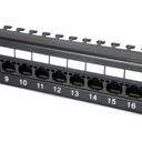 Equip patch panel - 135425 (24 port, cat6, árnyékolatlan, fekete)
