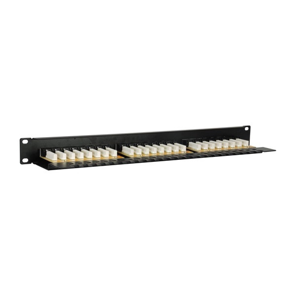 Equip patch panel - 135425 (24 port, cat6, árnyékolatlan, fekete)