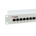 Equip patch panel - 208014 (12 port, cat6, árnyékolt, szürke)