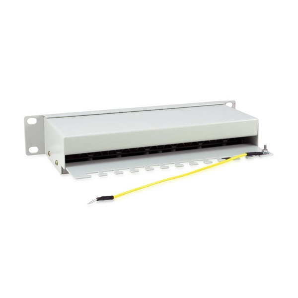 Equip patch panel - 208014 (12 port, cat6, árnyékolt, szürke)